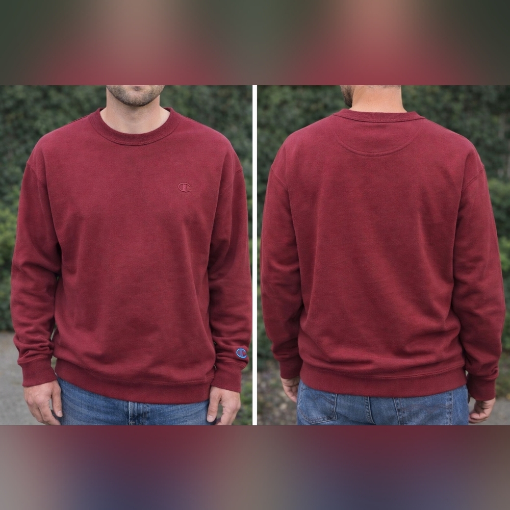 Champion Mens Burgundy Crew Neck Sweater‎